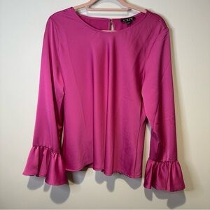 j crew pink bell sleeve blouse size large